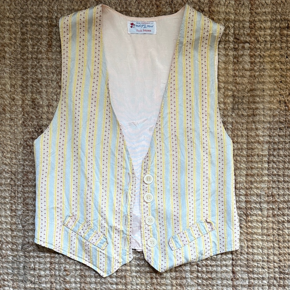 Vintage Striped Yellow and Blue Vest